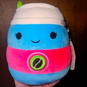 NWT Squishmallows Aloeen the Latte Cup Plush🥤 Neon Food Squad 8"